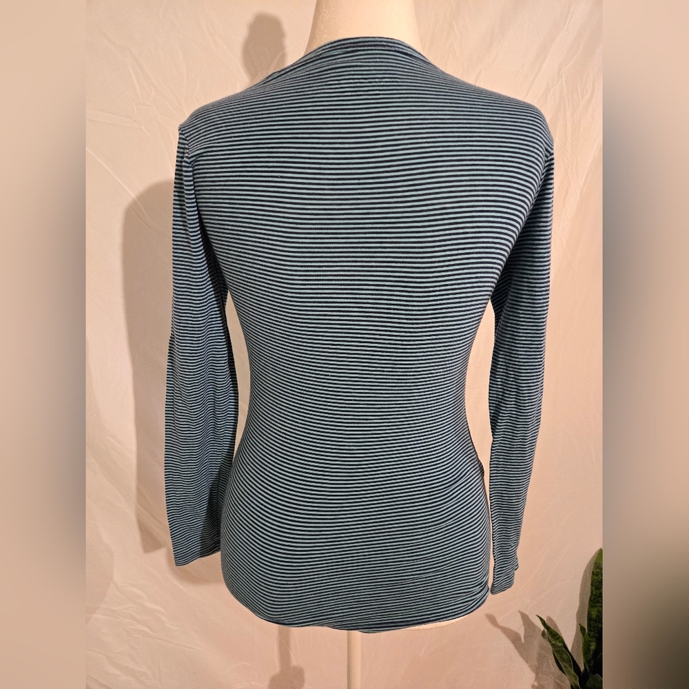 Teal Striped Long Sleeve Tee - Picture 4 of 8